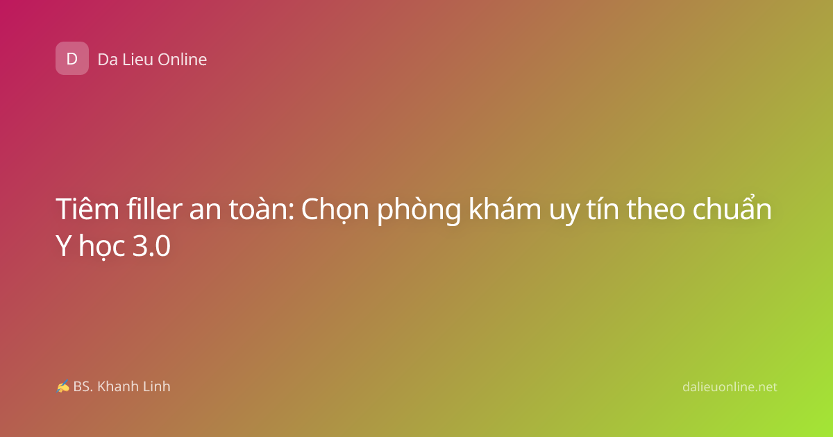 Tiêm filler an toàn: Chọn phòng khám uy tín theo chuẩn Y học 3.0